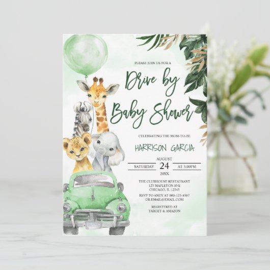 Safari-oerwoud per Baby shower Kaart (Staand voorkant)