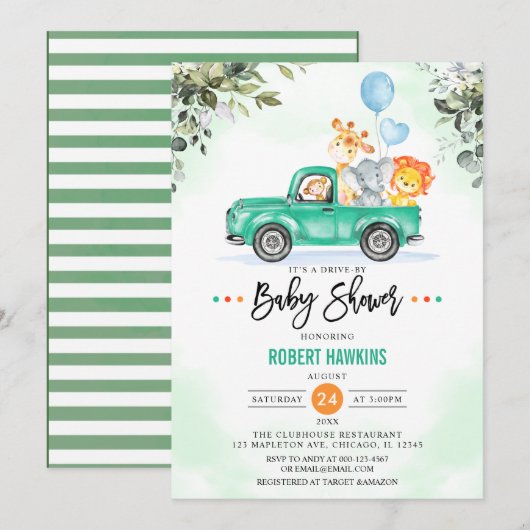 Safari-oerwoud per Baby shower Kaart (Voorkant / Achterkant)