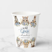 Safari Oerwoud Schattige Blue Boy 1st Birthday Papieren Bekers (Voorkant)