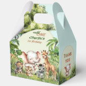 Safari Oerwoud Schattige Wild Een 1e Verjaardag Gr Bedankdoosjes (Voorkant)