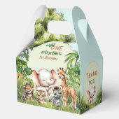 Safari Oerwoud Schattige Wild Een 1e Verjaardagsme Bedankdoosjes (Voorkant)