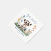 Safari Oerwoud Schattigee Waterverf Aap Verjaardag Servet (Hoek)
