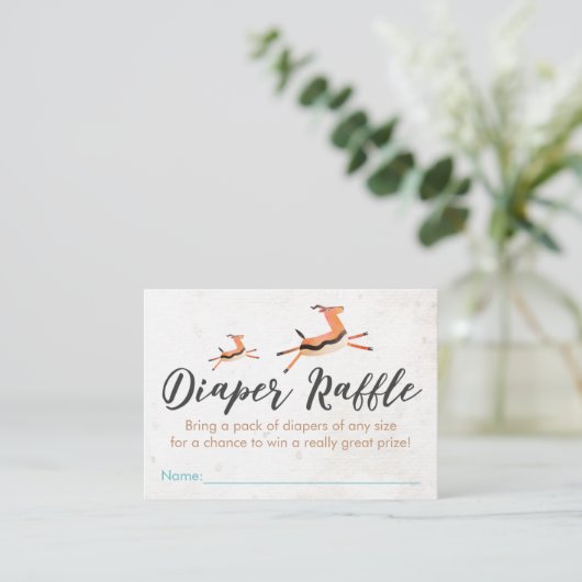 Safari & Oerwoud Thema Luier Raffle Behuizing Kaar Informatiekaartje (Staand voorkant)