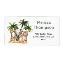 Safari Oerwoud Tropical Baby shower Address Label