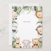 Safari Oerwoud twee wilde verjaardagsfeestje Kaart (Achterkant)