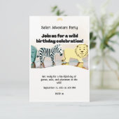 Safari Oerwoud Verjaardag Bewerkbare Waterverf Die Kaart (Staand voorkant)