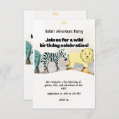 Safari Oerwoud Verjaardag Bewerkbare Waterverf Die Kaart (Voorkant / Achterkant)