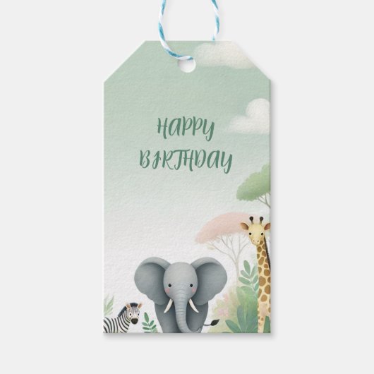 Safari Oerwoud verjaardagscadeau Labels Cadeaulabel (Voorkant)