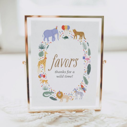 Safari Oerwoud Verjaardagsfeestgunsten teken Poster