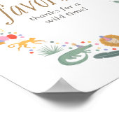 Safari Oerwoud Verjaardagsfeestgunsten teken Poster (Hoek)