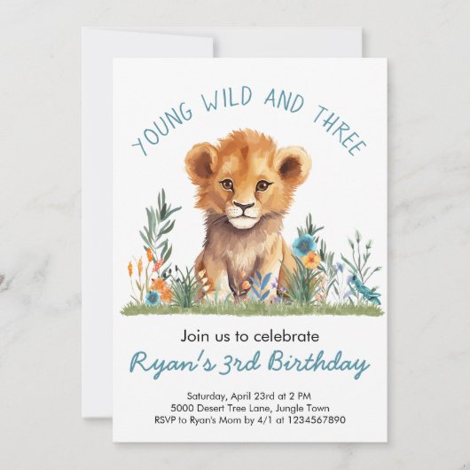 Safari Oerwoud verjaardagsfeestje jongens Kaart (Voorkant)