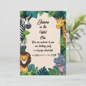 Safari Oerwoud Verjaardagsuitnodiging Kaart (Staand voorkant)