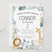 Safari Oerwoud Verjaardagsuitnodiging - Kraft Kaart (Voorkant)