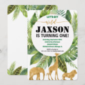 Safari oerwoud verjaardagsuitnodiging voor een wil kaart (Voorkant / Achterkant)