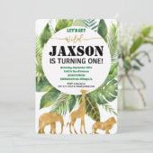 Safari oerwoud verjaardagsuitnodiging voor een wil kaart (Staand voorkant)