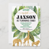 Safari oerwoud verjaardagsuitnodiging voor een wil kaart (Voorkant)