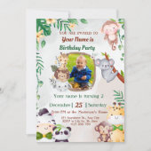 Safari & Oerwoud verjaardagsuitnodigingen voor kin Kaart (Voorkant)