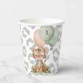 Safari Oerwoud Waterverf Tijger Verjaardag Papieren Bekers (Voorkant)