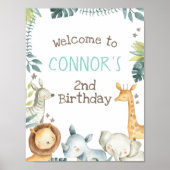 Safari Oerwoud Welkomstteken Poster (Voorkant)