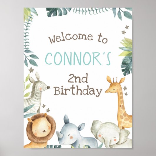 Safari Oerwoud Welkomstteken Poster (Voorkant)