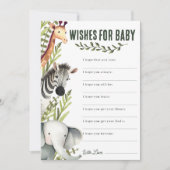 Safari Oerwoud Wensen voor Baby shower Game Kaart (Voorkant)