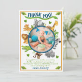 Safari Oerwoud Wild One Animals Bedankkaart (Staand voorkant)