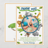 Safari Oerwoud Wild One Animals Bedankkaart (Voorkant / Achterkant)