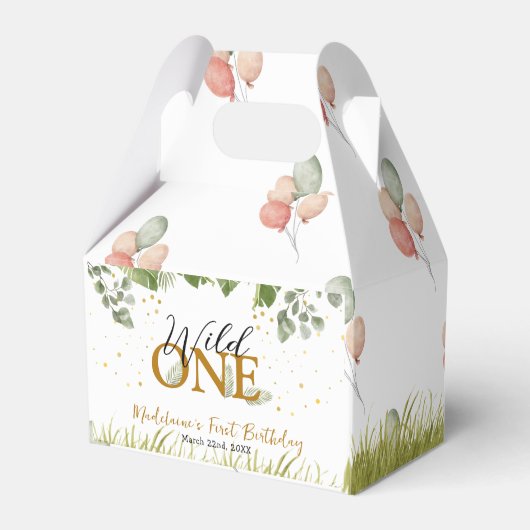 Safari Oerwoud Wild One Eerste Verjaardag Bedankdoosjes (Achterkant)