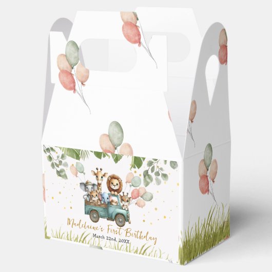 Safari Oerwoud Wild One Eerste Verjaardag Bedankdoosjes (Geopend)