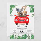 Safari Oerwoud Wild One Leuke Dieren 1e Verjaardag Kaart (Voorkant)