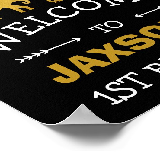 Safari Oerwoud WILD ONE Tropical Birthday Welcome Poster (Hoek)