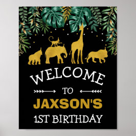Safari Oerwoud WILD ONE Tropical Birthday Welcome Poster