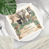 Safari Oerwoud Wilde Dieren Neutraal Baby shower Servet