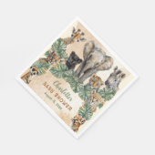 Safari Oerwoud Wilde Dieren Neutraal Baby shower Servet (Hoek)