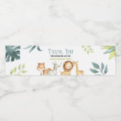Safari Oerwoud Zoo Animal Birthday Party Favor Waterfles Etiket (Enkel label)