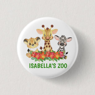 Safari Oerwoud Zoo Animal Colorful Persoonlijk  Ronde Button 3,2 Cm