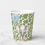 Safari Oerwoud Zoo Animal Elephant Birthday Papieren Bekers (Achterkant)