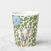 Safari Oerwoud Zoo Animal Elephant Birthday Papieren Bekers (Voorkant)