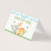 Safari Oerwoud Zoo Animal Table Tent Place Cards Kaart (Voorkant)