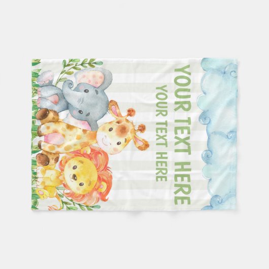 Safari Oerwoud Zoo Animal Throw Blanket Fleece Deken (Voorkant (Horizontaal))