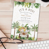 Safari Oerwoud Zoo Animals Boy Baby shower Invitat Kaart