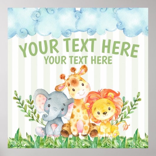 Safari Oerwoud Zoo Animals Poster (Voorkant)