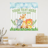 Safari Oerwoud Zoo Animals Poster (Keuken)
