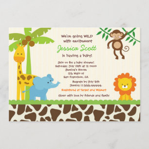 Safari Oerwoud Zoo Baby Shower Invitations Kaart