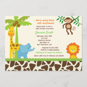 Safari Oerwoud Zoo Baby Shower Invitations Kaart