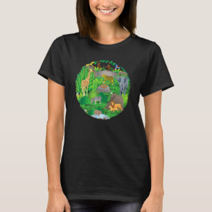 Safari Oerwoud Zoo Dier Verjaardag Moeder Vader Cr T-shirt