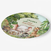 Safari Oerwoud ZOO Leuke Dieren Wild 3e Verjaardag Papieren Bordje (Gekanteld)