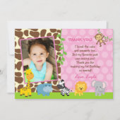 Safari Oerwouden Birthday Dank je wel Bedankkaart (Voorkant)