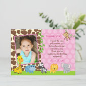 Safari Oerwouden Birthday Dank je wel Bedankkaart (Staand voorkant)