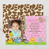 Safari Oerwouden Birthday Dank je wel Bedankkaart (Voorkant / Achterkant)